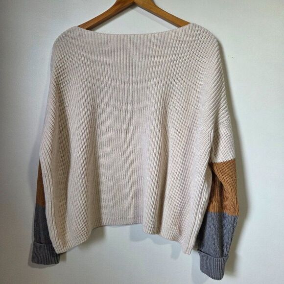 EUC FRENCH CONNECTION COTTON BOATNECK LOOSE FITTING PULLOVER SWEATER SZ M - Picture 4 of 14